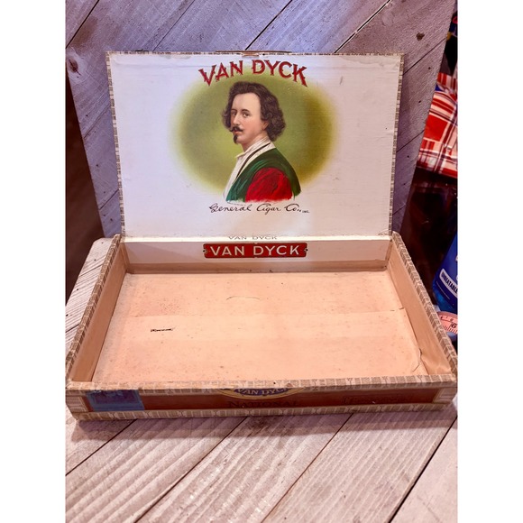 Other - Vintage Van Dyck Wooden Cigar Box General Cigar Co National Very Choice Empty